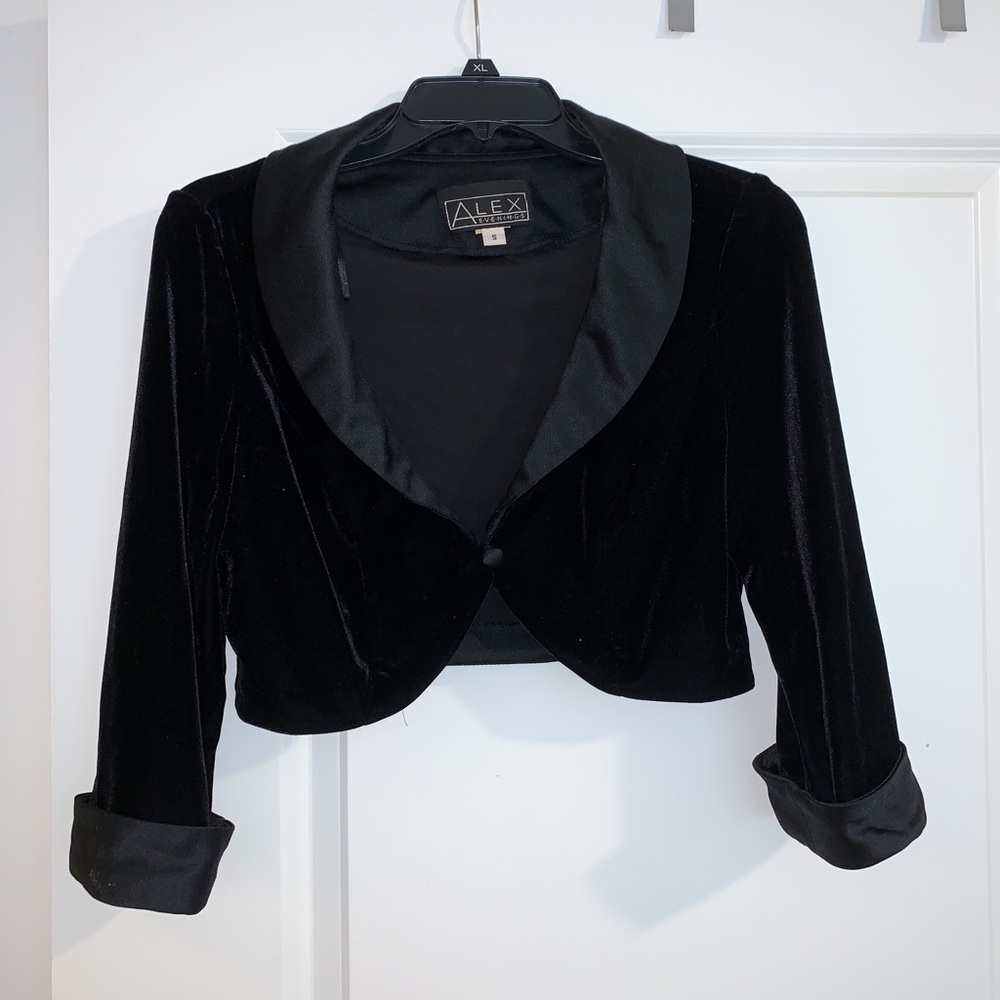 Vintage Alex Evenings 3/4 sleeve cropped jacket
